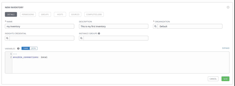 configure ansible inventory